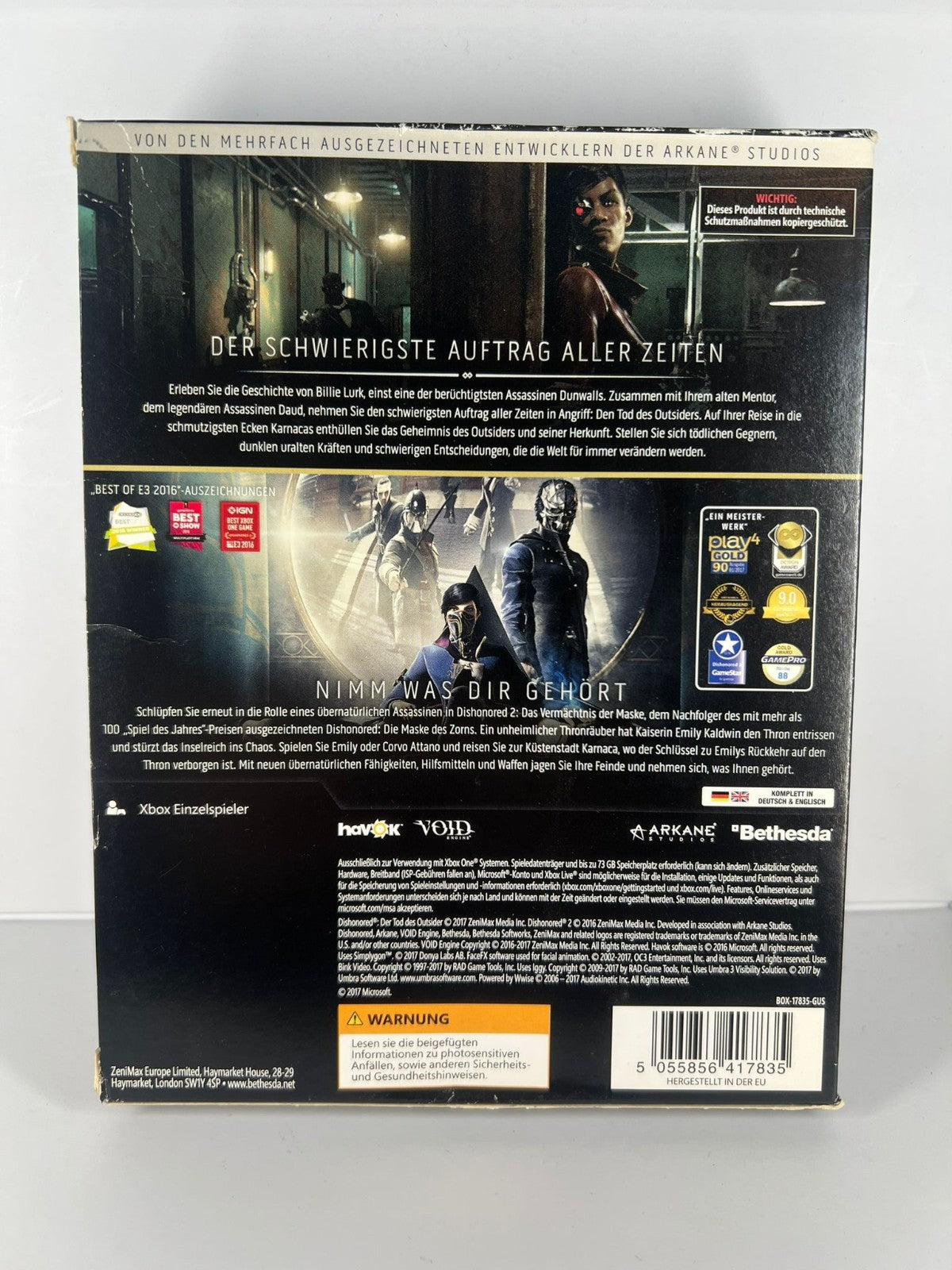 Dishonored Der Tod des Outsiders Double Feature - Xbox One TEIL Sealed