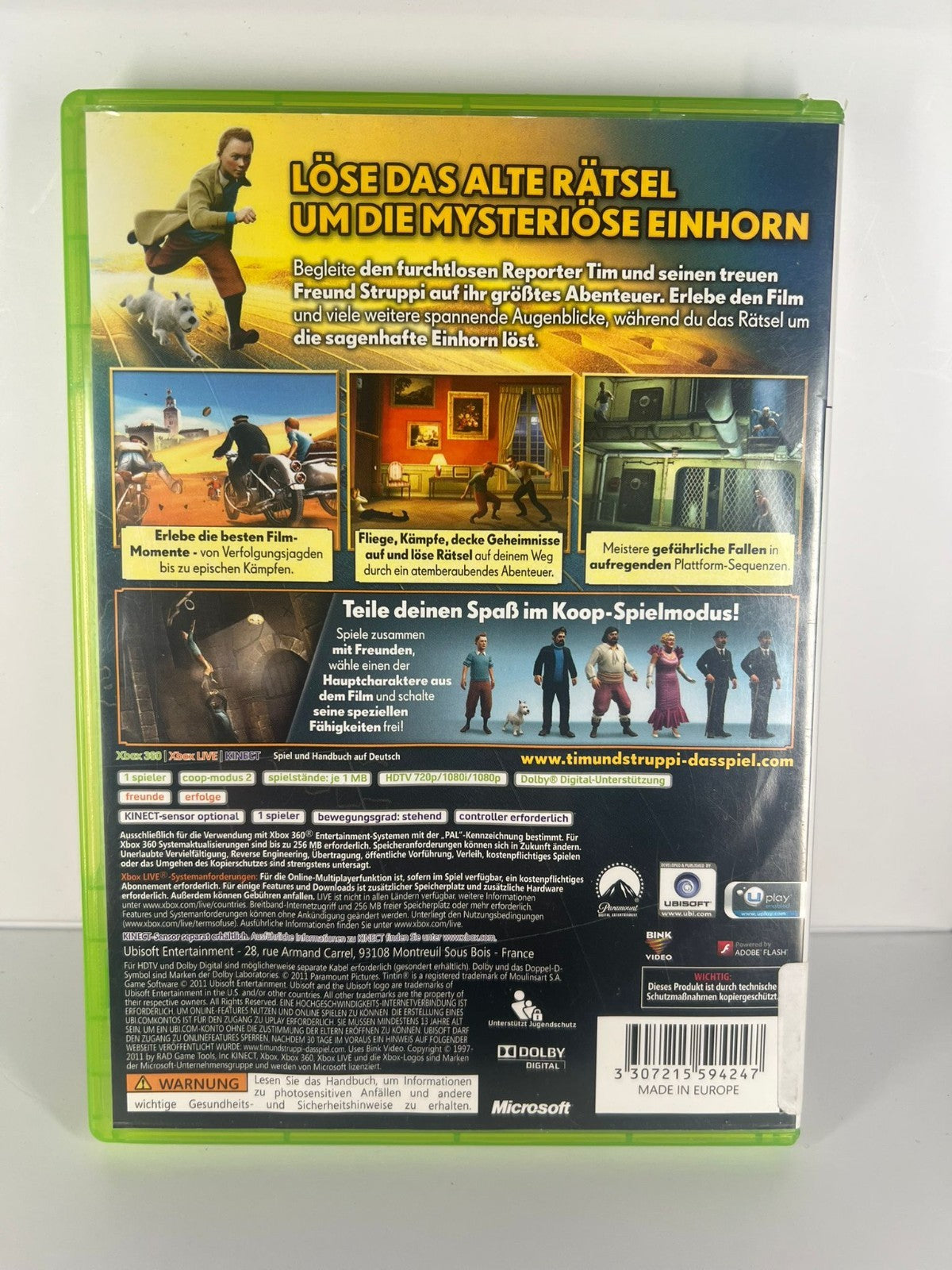 Die Abenteuer von Tim und Struppi das Geheimnis der Einhorn - xbox 360