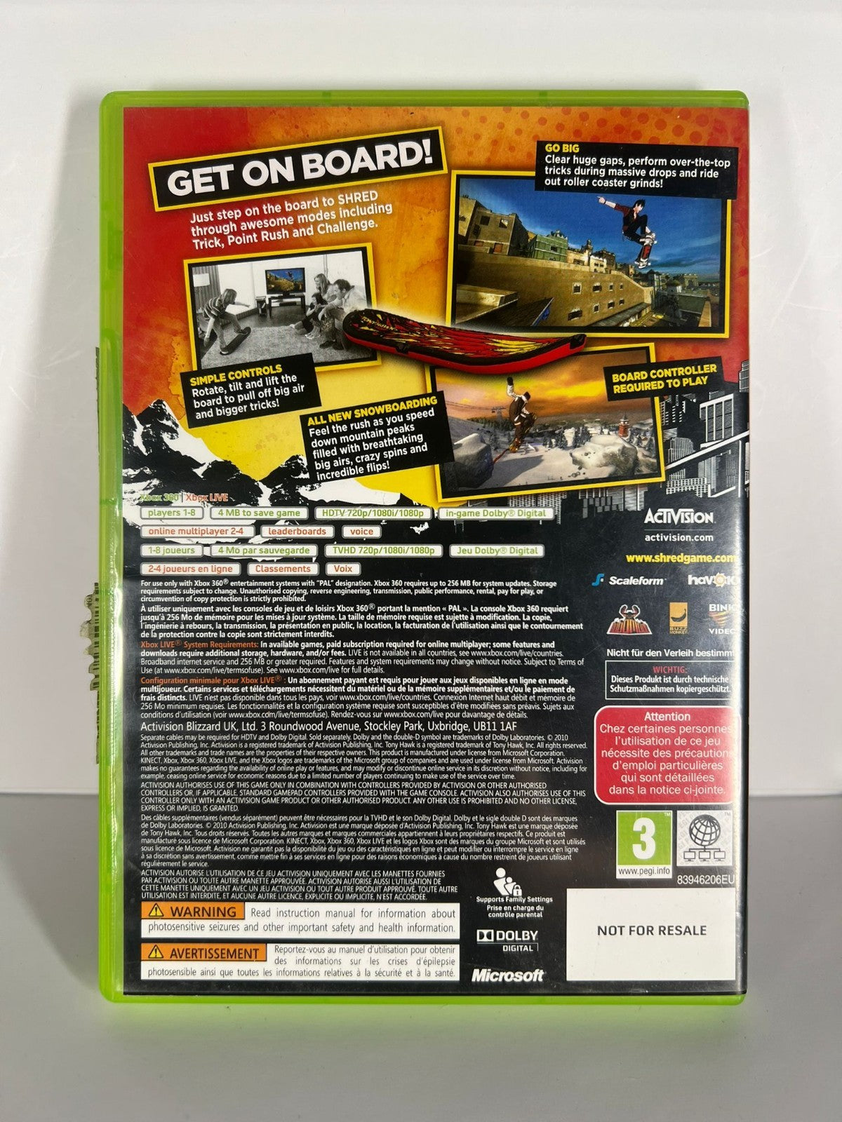 Tony Hawk Shred Big Air Bigger Tricks - xbox 360