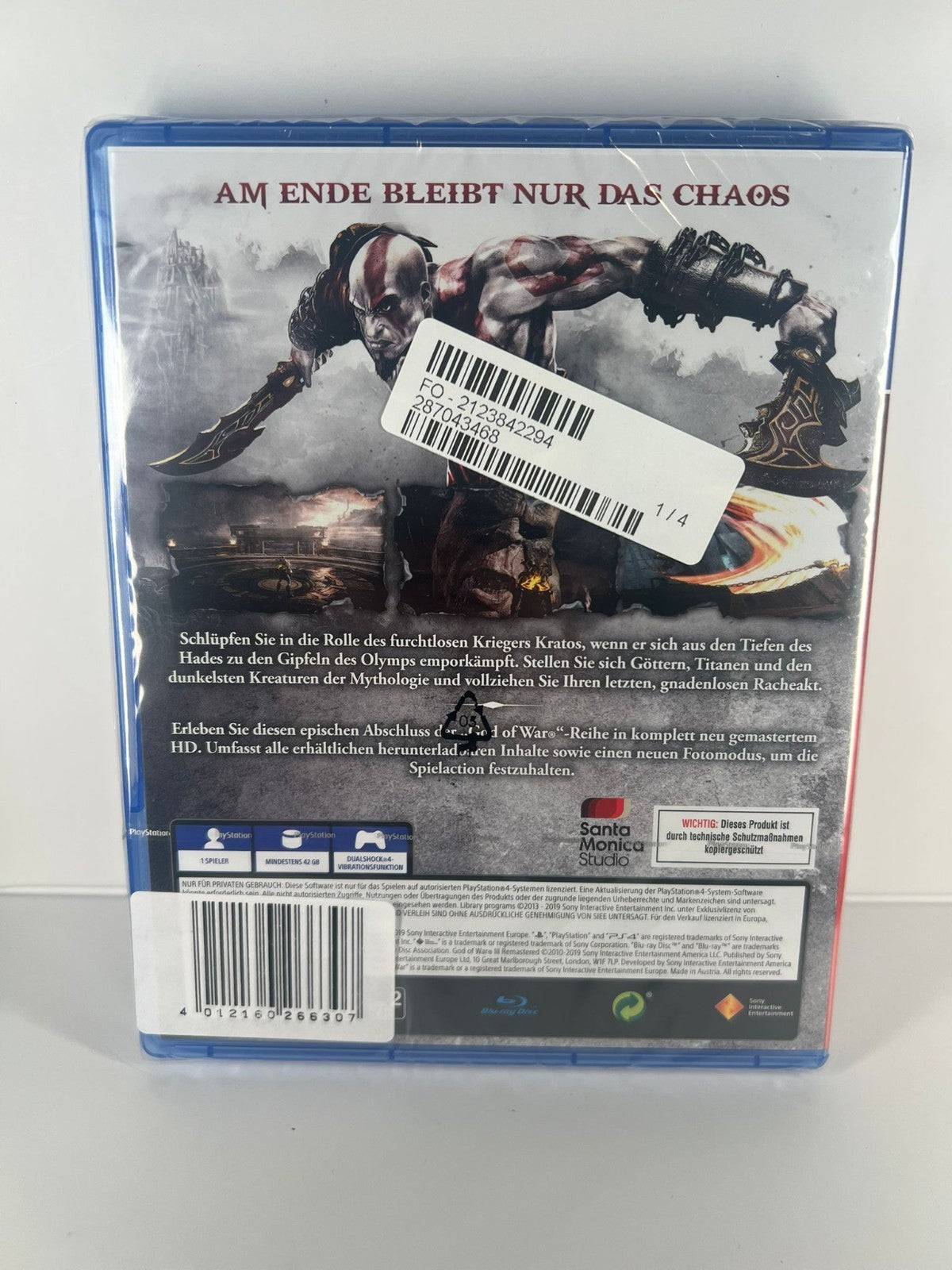 God of War 3 Remastered  - PS4