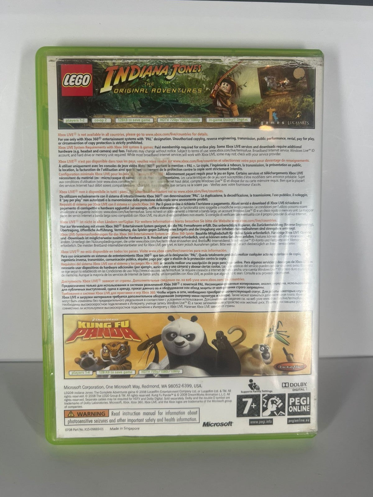 Lego indiana Jones / Kung Fu Panda - xbox 360