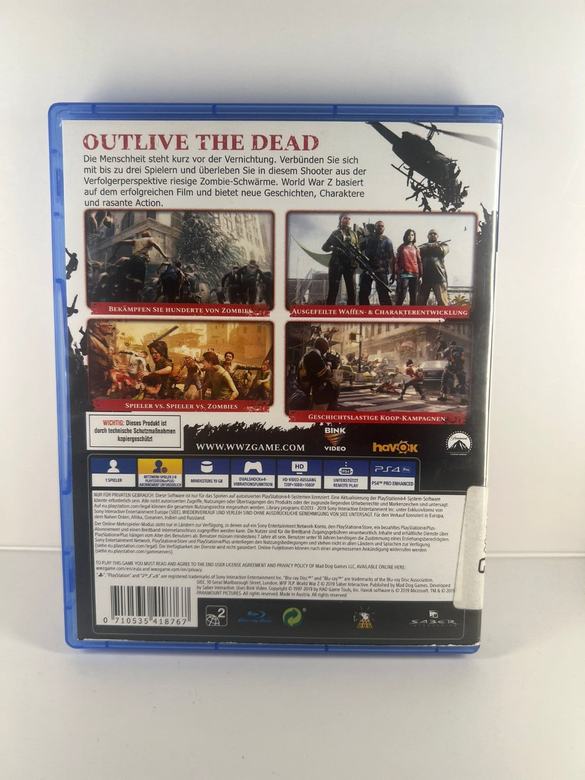 World War Z - PS4 - Sehr Guter Zustand - Mad Dog Games LLC